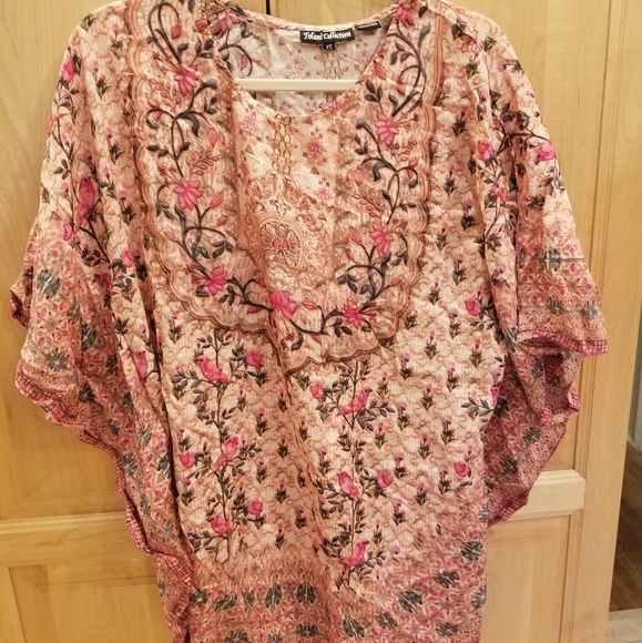 Tolani Printed Woven Caftan Tunic SZ XS NWOT - Picture 1 of 8